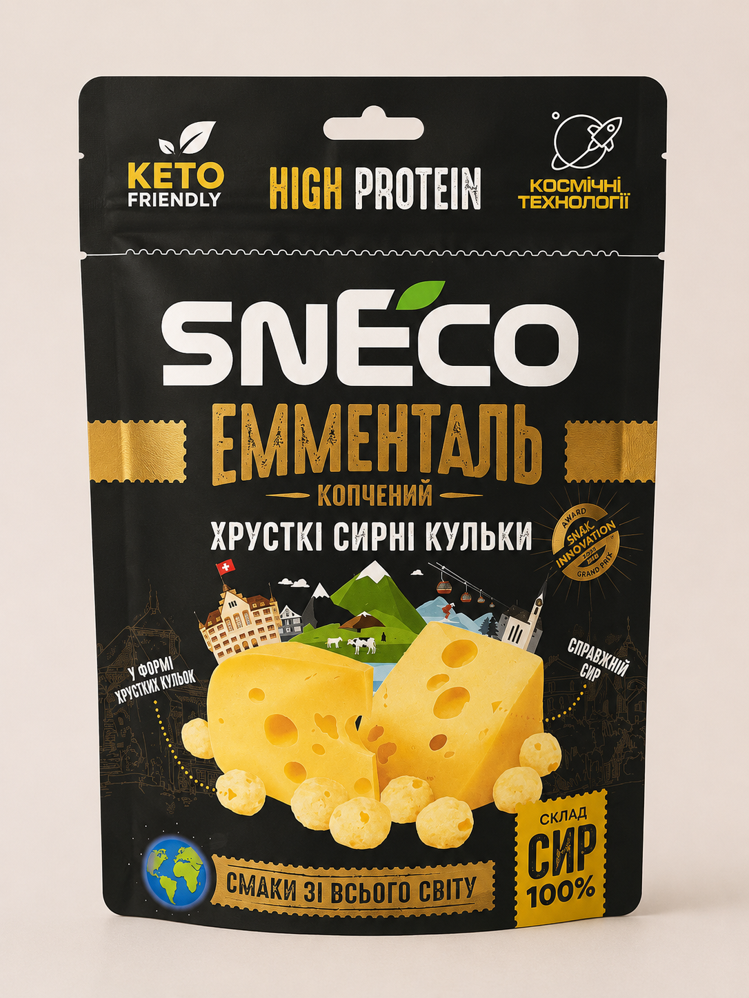 Сир сушений snEco “Емменталь» - кето перекус без цукру, 28г